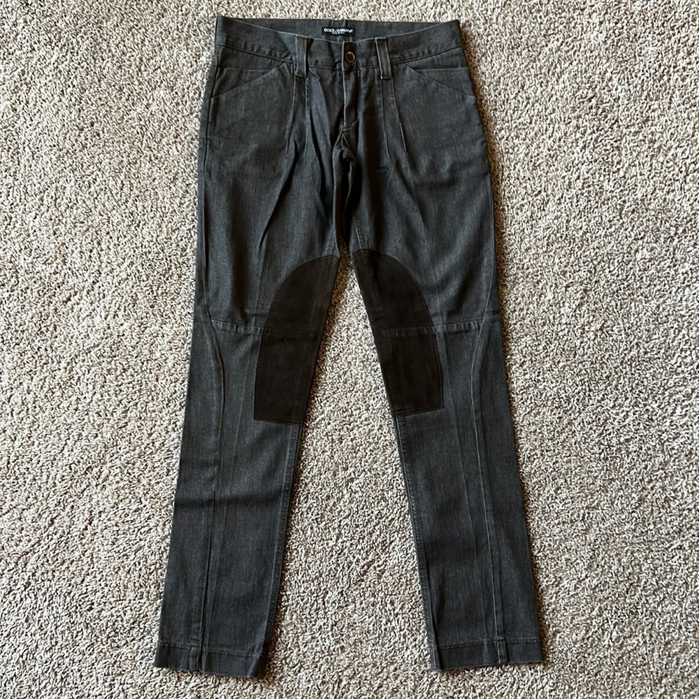 Dolce & Gabbana brown jeans with suede embellishments; never worn.